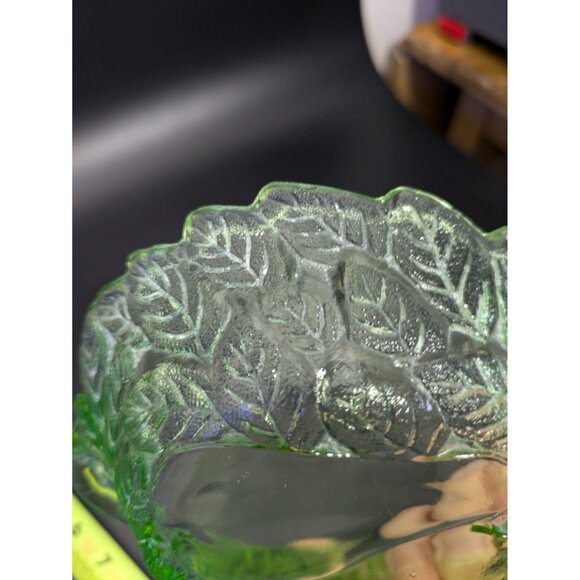 Depression Glass Green Pear Pattern Bowl Handles - Picture 13 of 14